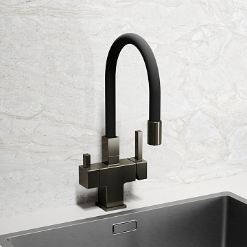 Смеситель для кухни Sancos Arno SC4005GG с гибким изливом, вороненая сталь