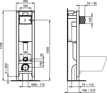 Система инсталляции для унитазов Ideal Standard Prosys Eco Frame M E233267