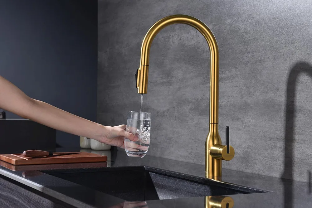 Смеситель для кухни Paulmark Universal Un213880-BG брашированное золото Sancos — официальный сайт