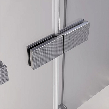 Душевая дверь в нишу Veconi Premium Alassio GR 150x200, профиль брашированный графит, стекло прозрач