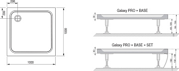 Поддон для душа Ravak Galaxy Pro Chrome Perseus Pro-100 с сифоном
