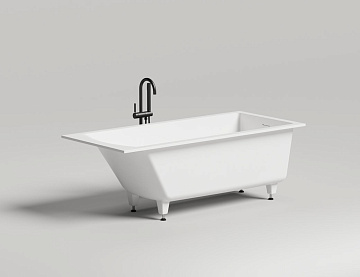 Ванна из искусственного камня Salini Cascata Kit S-Sense 170x70 см, встраиваемая, белая, на ножках, 