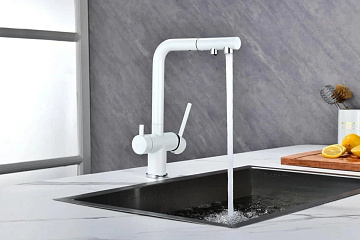 Смеситель для кухни Paulmark Serpentine Se213222-WH белый матовый