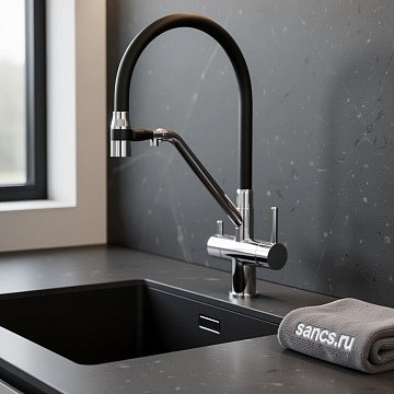 Смеситель для кухни Sancos Dora SC4003CH с гибким изливом, хром