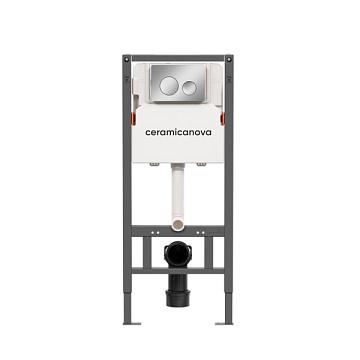 Система инсталляции для унитазов Ceramicanova Balance CN121001CH, кнопка Circle глянцевый хром