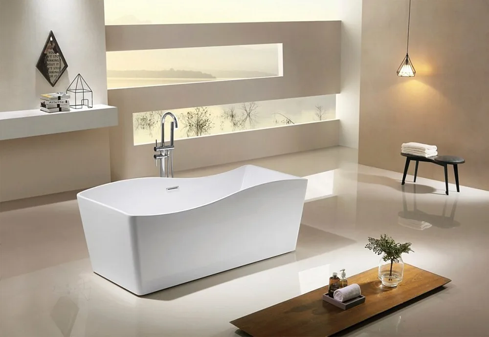 Акриловая ванна Esbano Granada 170x80 см, отдельностоящая, белая, со сливом-переливом Sancos — официальный сайт