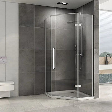 Душевой уголок Abber Ewiges Wasser AG05080 80x80, профиль хром, стекло прозрачное