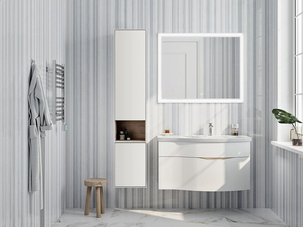 Шкаф-пенал для ванной KERAMA MARAZZI Plaza Modern 170 белый глянцевый