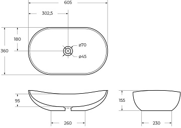 Накладная раковина BelBagno BB1404-H316