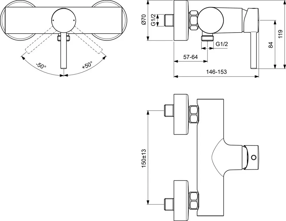 Смеситель для душа Ideal Standard Ceraline BC200AA Sancos — официальный сайт