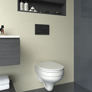 Система инсталляции для унитазов Berges Atom Line 410, с кнопкой смыва, черная soft touch