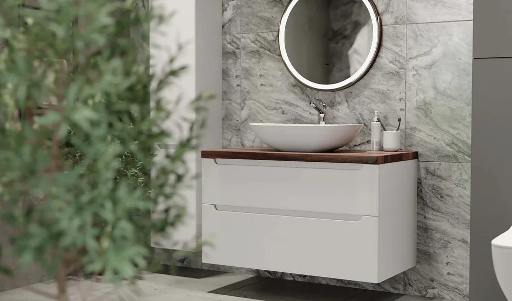 Тумба под раковину без столешницы Jorno Wood 100, белая Sancos — официальный сайт