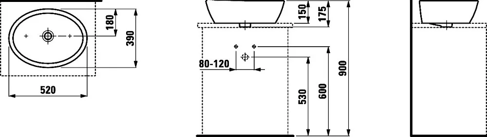 Накладная раковина Laufen Pro 8.1296.4.000.109.1 Sancos — официальный сайт