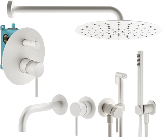 Комплект для ванной Plumberia Selection Ixo KITZXO18BO210 С ВНУТРЕННЕЙ ЧАСТЬЮ, белый матовый
