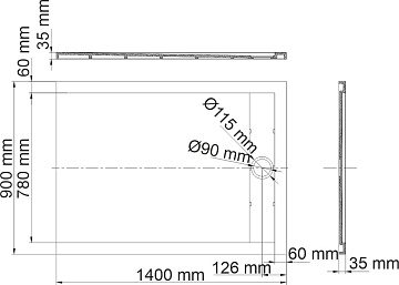 Поддон для душа Wasserkraft Neime 19T36 140x90