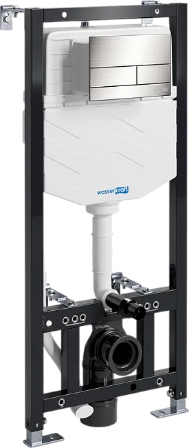 Система инсталляции для унитазов Wasserkraft Aller 10TLT.010.ME.BN04, с кнопкой смыва никель Sancos — Оригинал