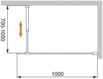 Душевая перегородка Cezares Liberta -L-1-100-C-Cr