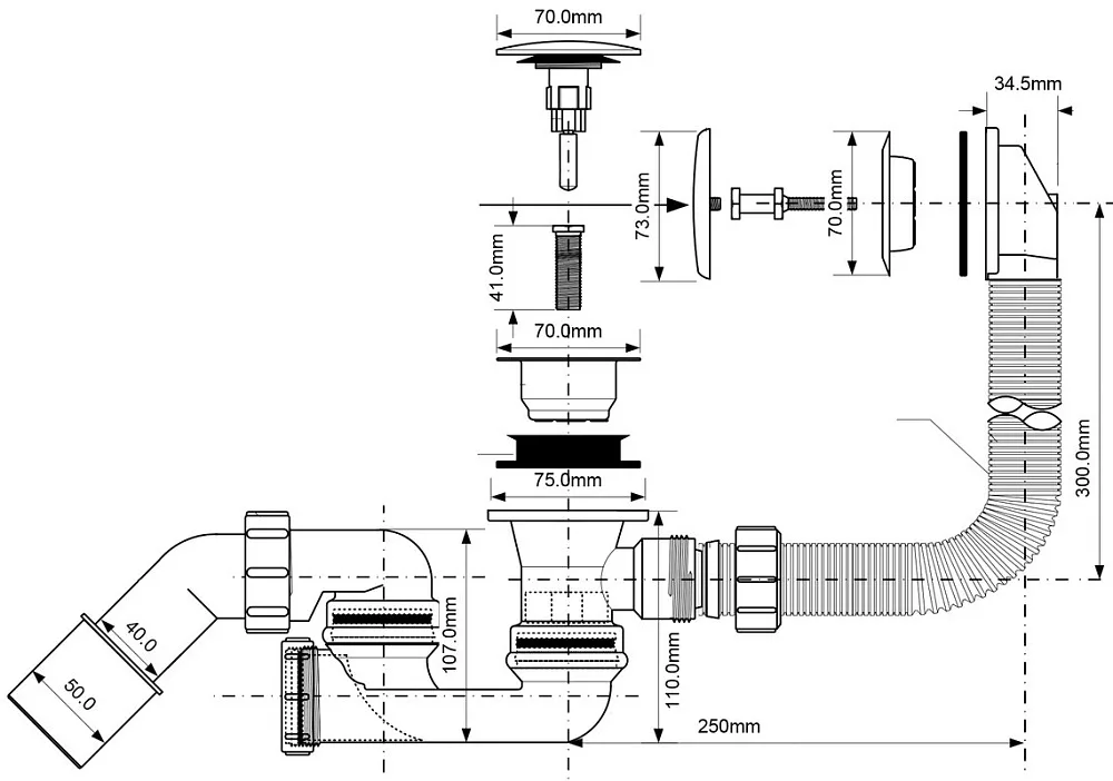 Слив-перелив McAlpine MRB8CB Sancos — официальный сайт