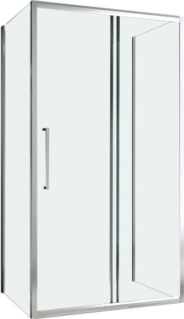 Душевой уголок Abber Schwarzer Diamant AG30150H-S75-S75 150x75, профиль хром, стекло прозрачное