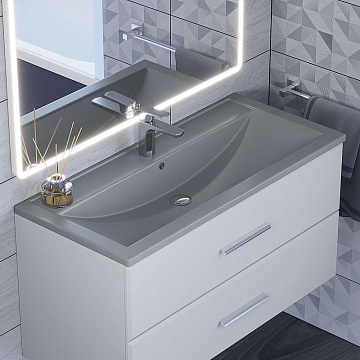 Мебельная раковина Uperwood Foster Quartz 291030045 100 см, матовая серая, бетон