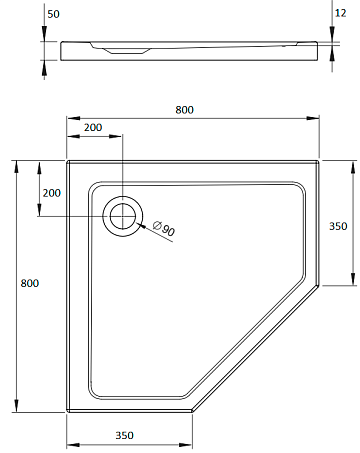 Поддон для душа Radaway Doros PT 80x80 с сифоном