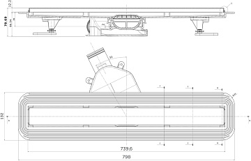 Душевой трап (лоток) BETTOSERB Frameless Line 750 черный матовый