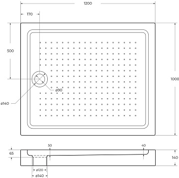Поддон для душа BelBagno TRAY-BB-AH-120/100-15-W