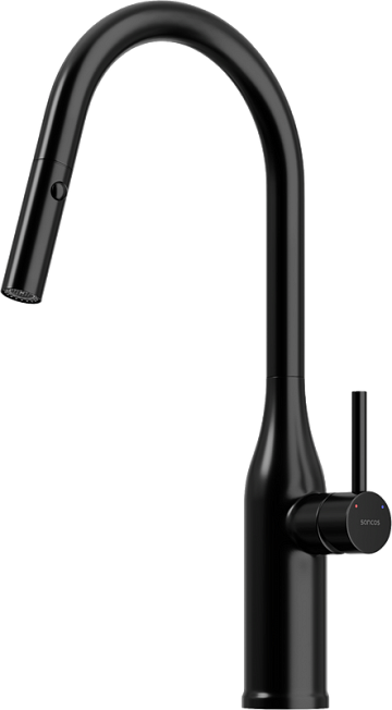 Смеситель для кухни Sancos Grand SC4002MB с вытяжным изливом, черный матовый