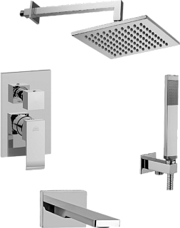 Душевой комплект Paffoni Elle KITEL019CR120, С ВНУТРЕННЕЙ ЧАСТЬЮ, верхний душ 20 см, хром