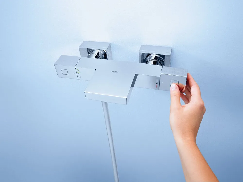 Термостатический смеситель Grohe Grohtherm Cube 34497000, для ванны с душем Sancos — официальный сайт
