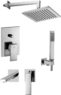 Комплект для ванной Paffoni Elle KITEL015CR105KING С ВНУТРЕННЕЙ ЧАСТЬЮ, верхний душ 30 см, хром
