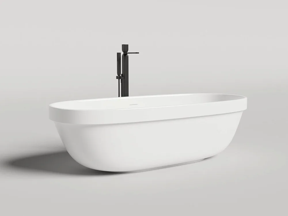 Ванна из искусственного камня Salini Greca In S-Stone 180x80 см, отдельностоящая, матовая белая, ова Sancos — официальный сайт