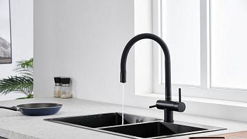 Смеситель для кухни Emar Steel ЕС - 3015 black