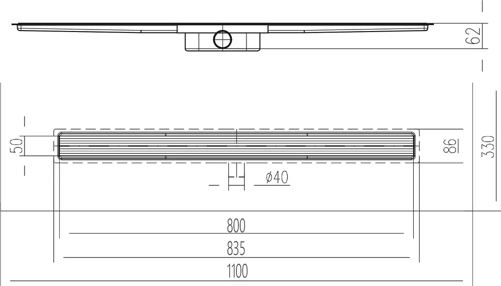Душевой трап (лоток) MCH Chudej Aquarius CHN8001 80 см Sancos — официальный сайт