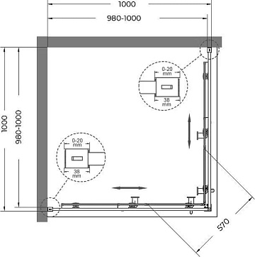 Душевой уголок Cezares Relax RELAX-304-A-2-100-C-GM 100x100, профиль оружейная сталь