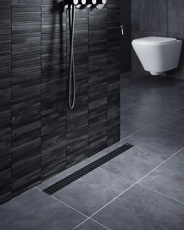 Душевой трап (лоток) Timo Drain Systems DS230107/03 700 вставка lines, черный