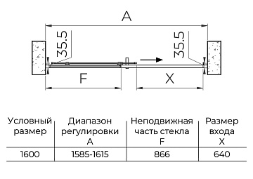 Душевая дверь в нишу RGW Passage PA-017 160х195, профиль хром