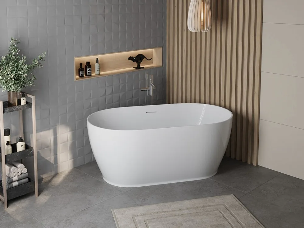 Акриловая ванна BelBagno BB413 170x80 см, отдельностоящая, белая, овальная, со сливом-переливом, с д Sancos — официальный сайт
