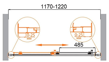Душевая дверь в нишу Cezares Molveno BF 1 120 C BORO IV 120 см, профиль брашированное золото, стекло