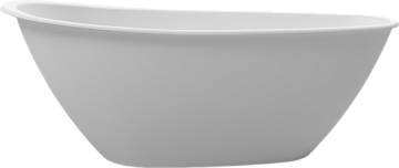 Ванна из искусственного камня WHITECROSS Spinel B 155x75 см, отдельностоящая, матовая белая, овальна