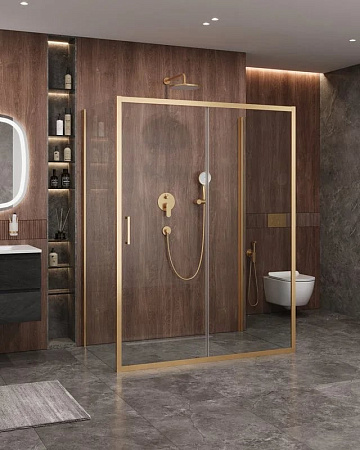 Душевой уголок Cezares Molveno AH 12 160+90 C BORO IV 160х90 см, профиль брашированное золото, стекл