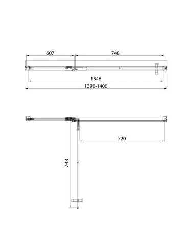 Душевая дверь в нишу Veconi Premium Alassio GR 140x200, профиль брашированный графит, стекло прозрач