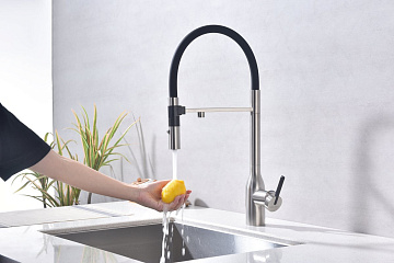 Смеситель для кухни Paulmark Magneto One Ma213188-BS брашированная сталь