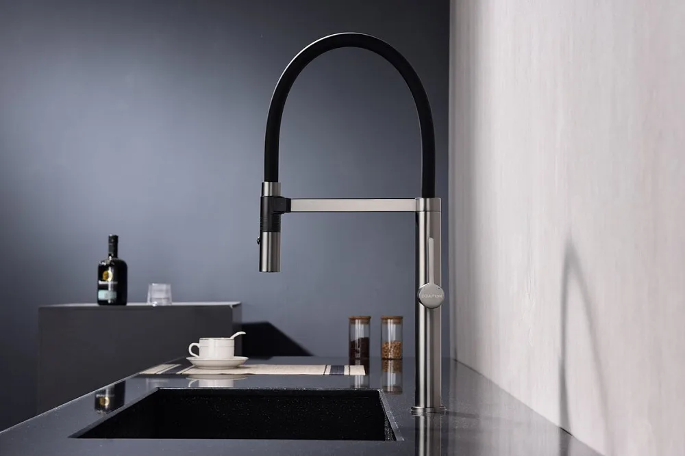 Смеситель для кухни Paulmark Leader Le214101-B с гибким изливом, беретта Sancos — официальный сайт