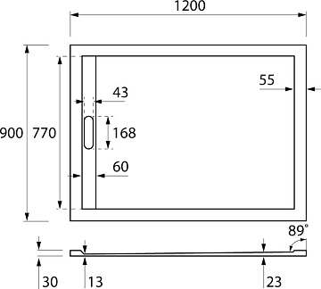 Поддон для душа Cezares Tray TRAY-AS-AH-120/90-30-W