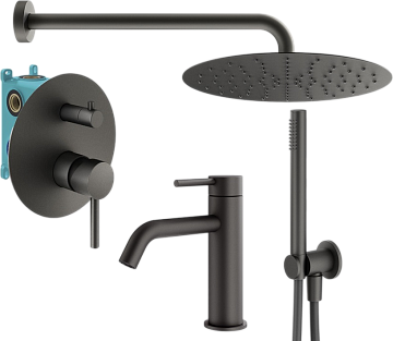 Комплект для ванной Plumberia Selection Ixo KITXO18GR53 С ВНУТРЕННЕЙ ЧАСТЬЮ, графит матовый