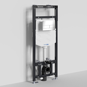 Система инсталляции для унитазов Wasserkraft Alme 15TLT.010.ME.CH04, с кнопкой смыва хром