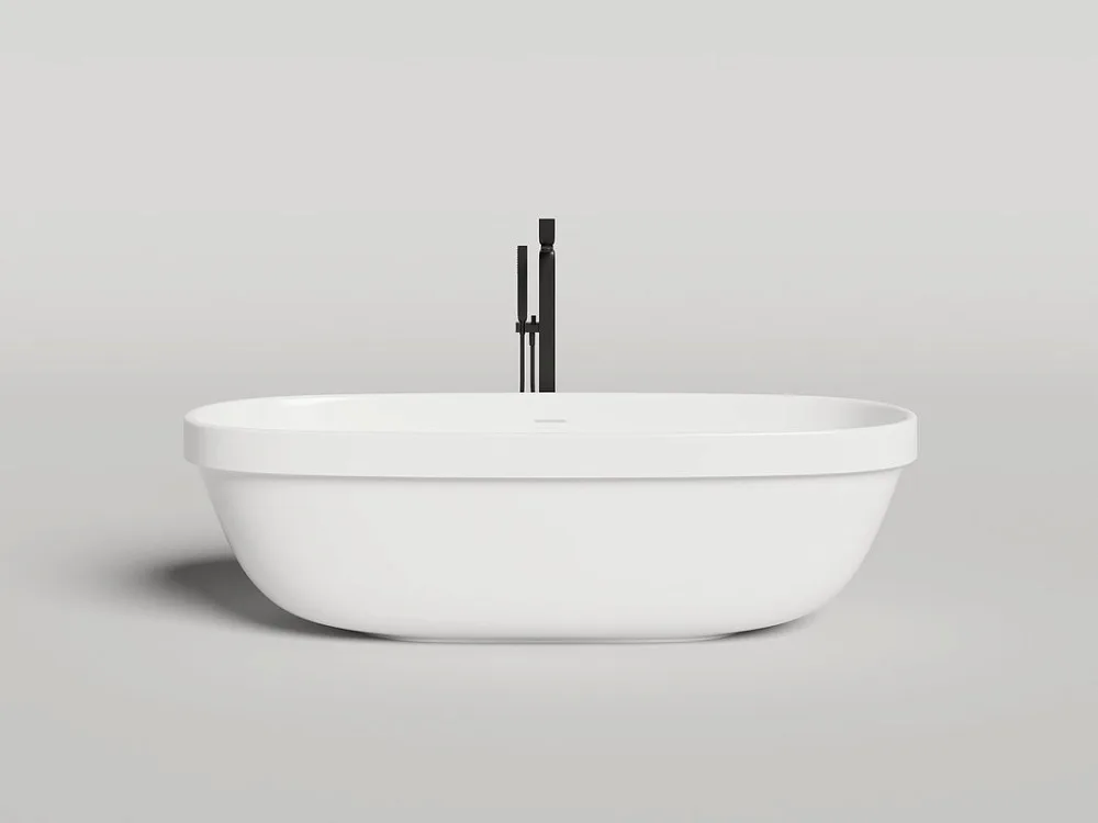 Ванна из искусственного камня Salini Greca In S-Stone 180x80 см, отдельностоящая, матовая белая, ова Sancos — официальный сайт