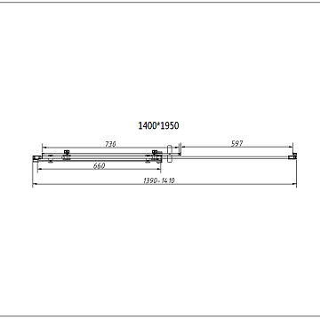 Душевая дверь в нишу Vincea Como-N VDS-4CN140CGB 140 см, профиль черный матовый, стекло тонированное