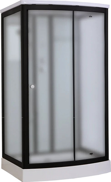 Душевая кабина Timo Standart T-6615BF Black Fabric с низким поддоном, профиль черный